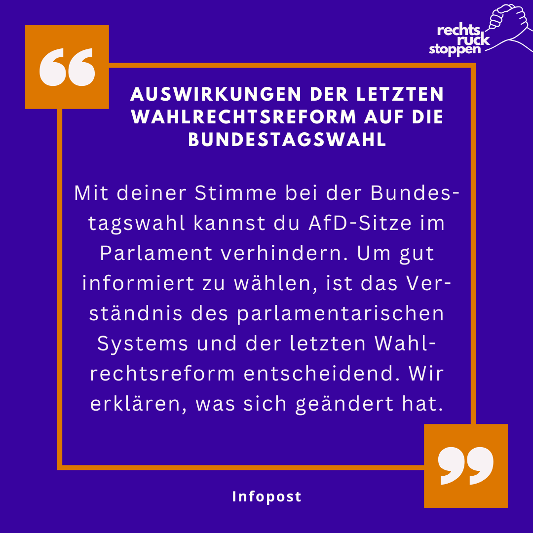 Infopost: Auswirkungen der letzten #Wahlrechtsreform auf die #Bundestagswahl